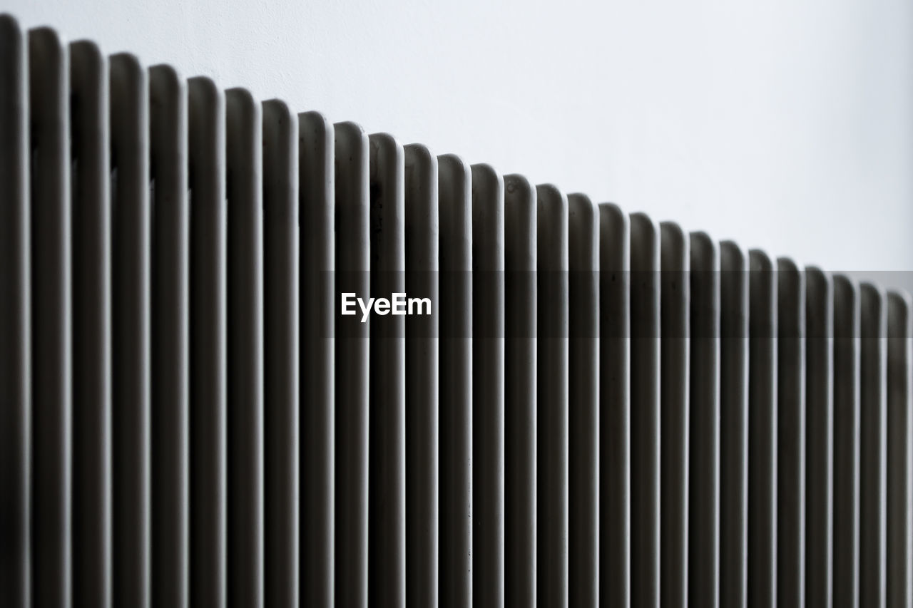 Close-up of radiator against white background