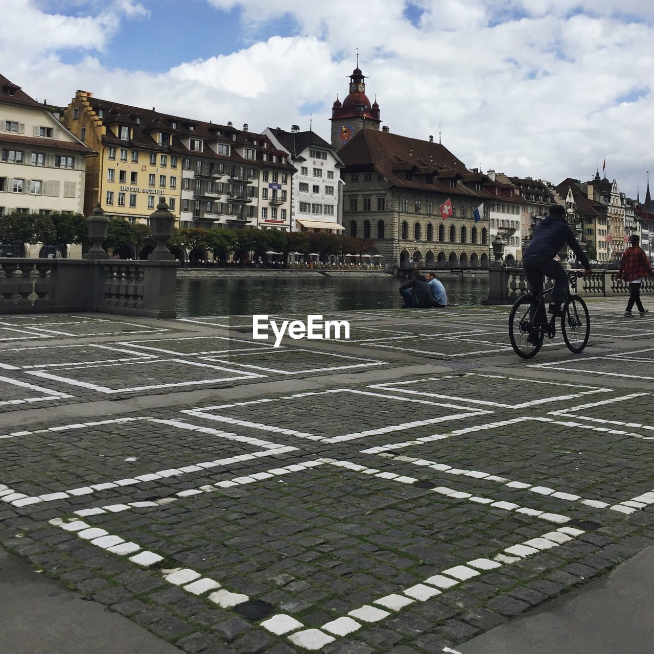 VIEW OF BICYCLES PARKED IN TOWN