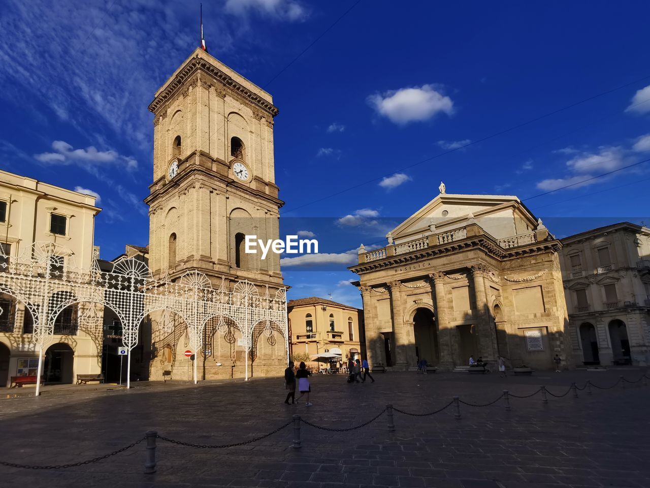 Group of people in front of church 