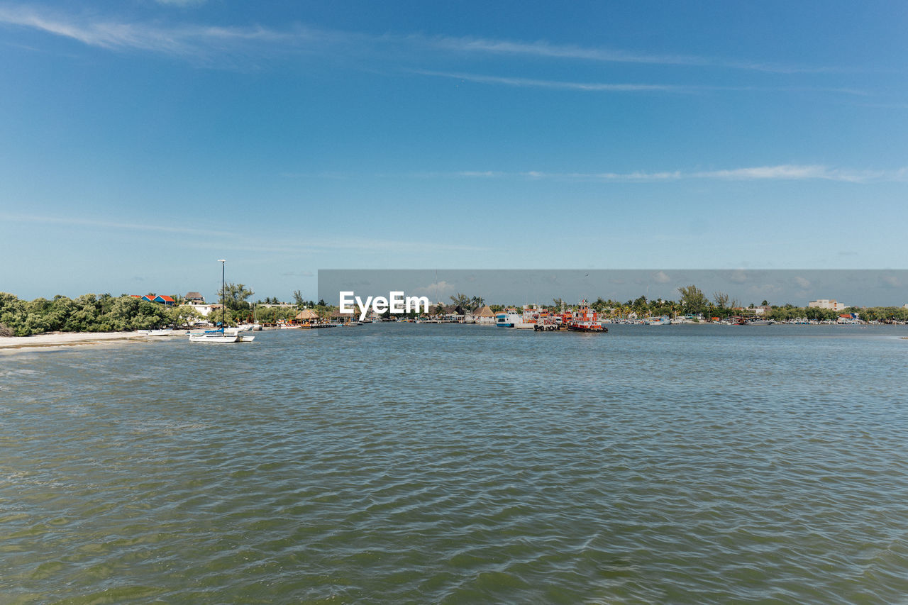 View from the ferry when arriving on holbox island in mexico.