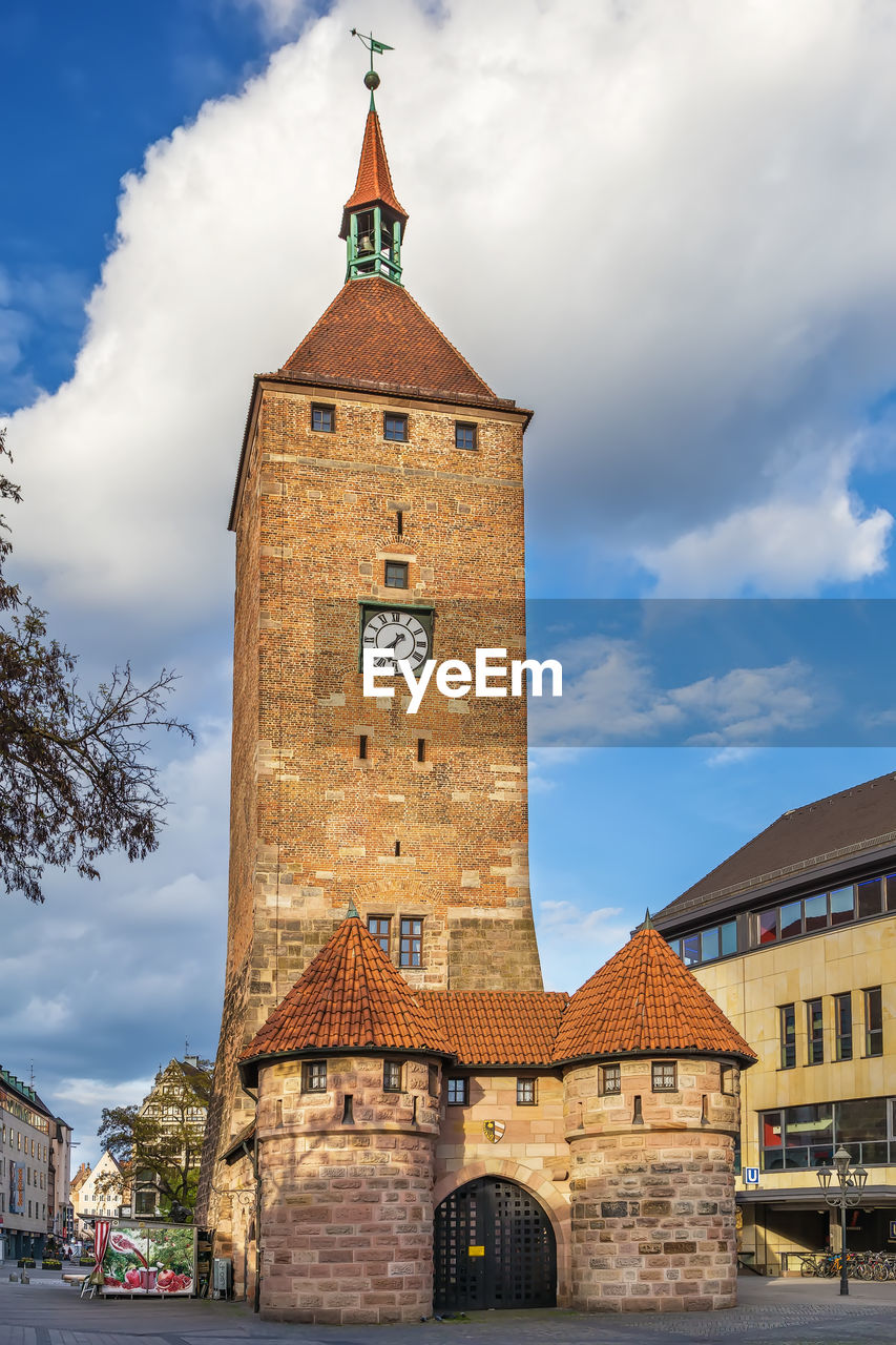 White tower was built around 1250. tower were part of fortification line around nuremberg, germany
