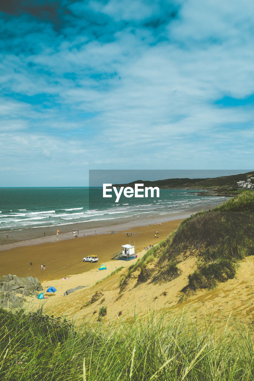 Scenic view of beach against sky