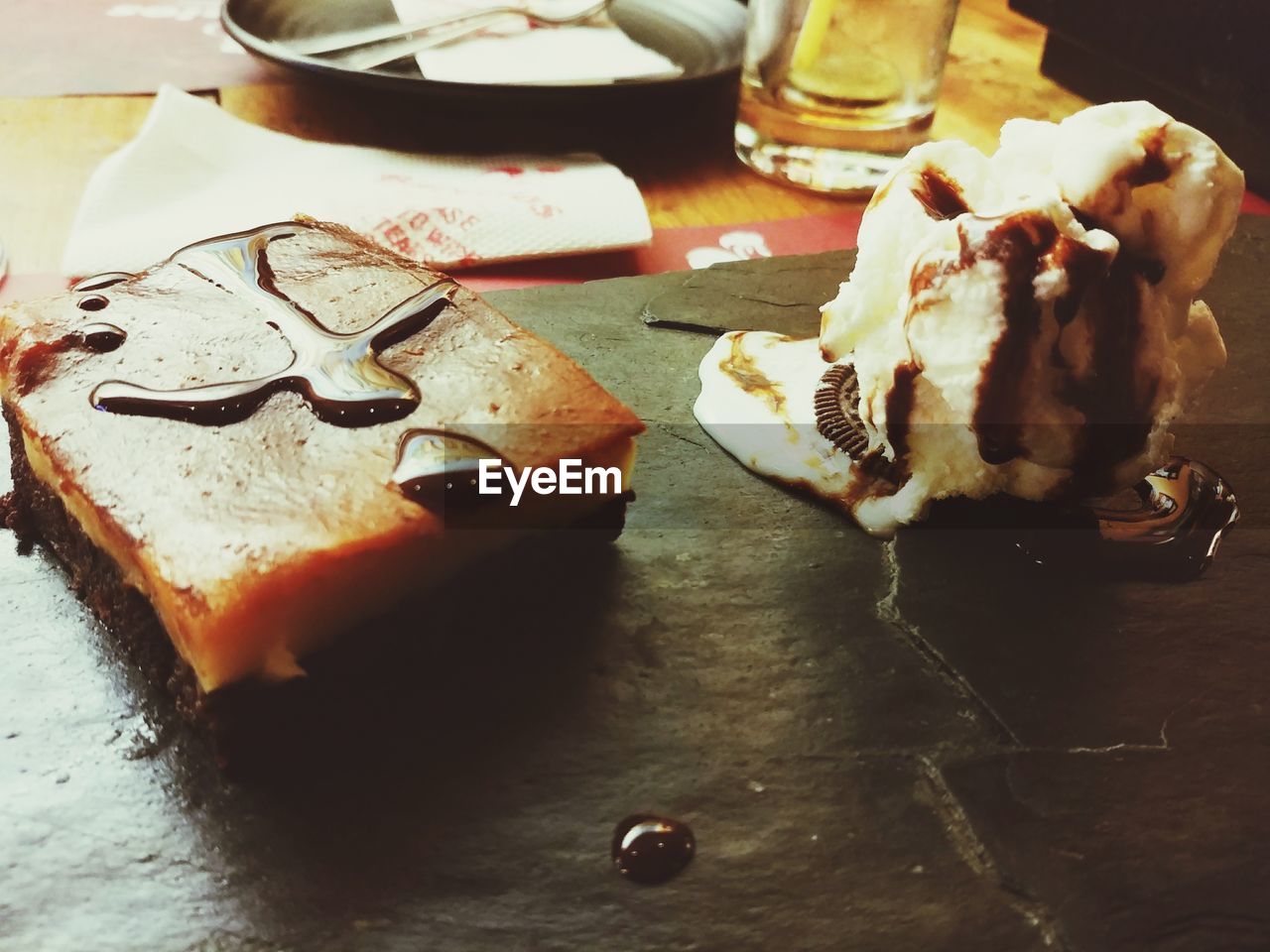 HIGH ANGLE VIEW OF MEAT ON TABLE