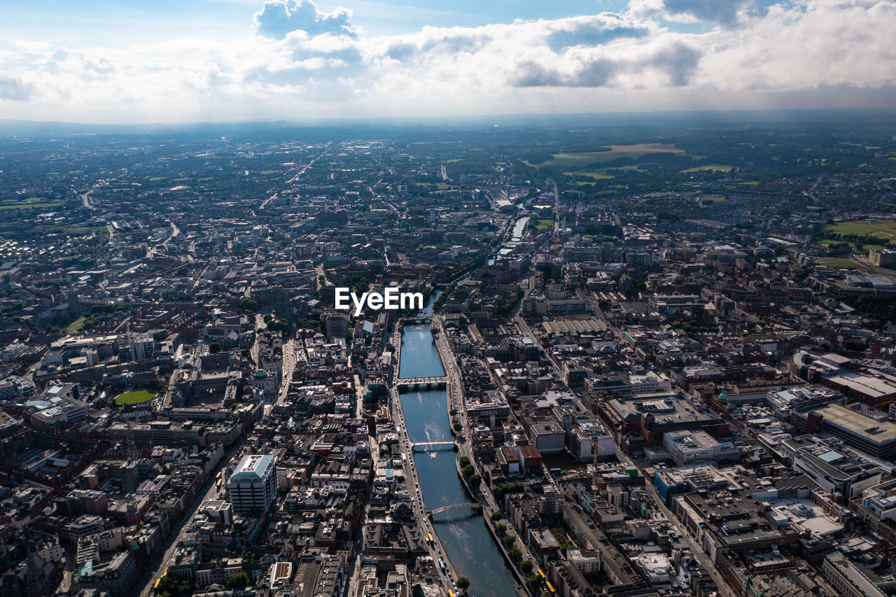 HIGH ANGLE VIEW OF CITY BUILDINGS