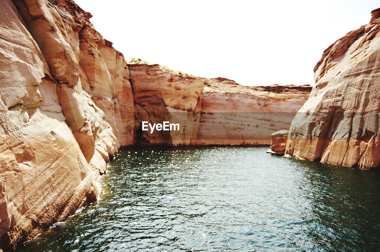 River amidst rock formations