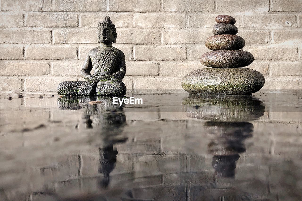 Reflection of budha on water
