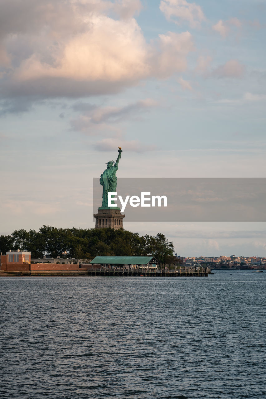 View of the statue of liberty in new york harbor