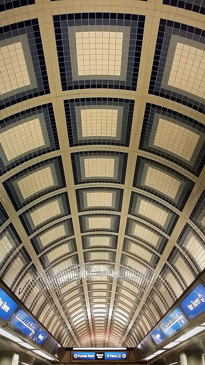 Low angle view of ceiling at station