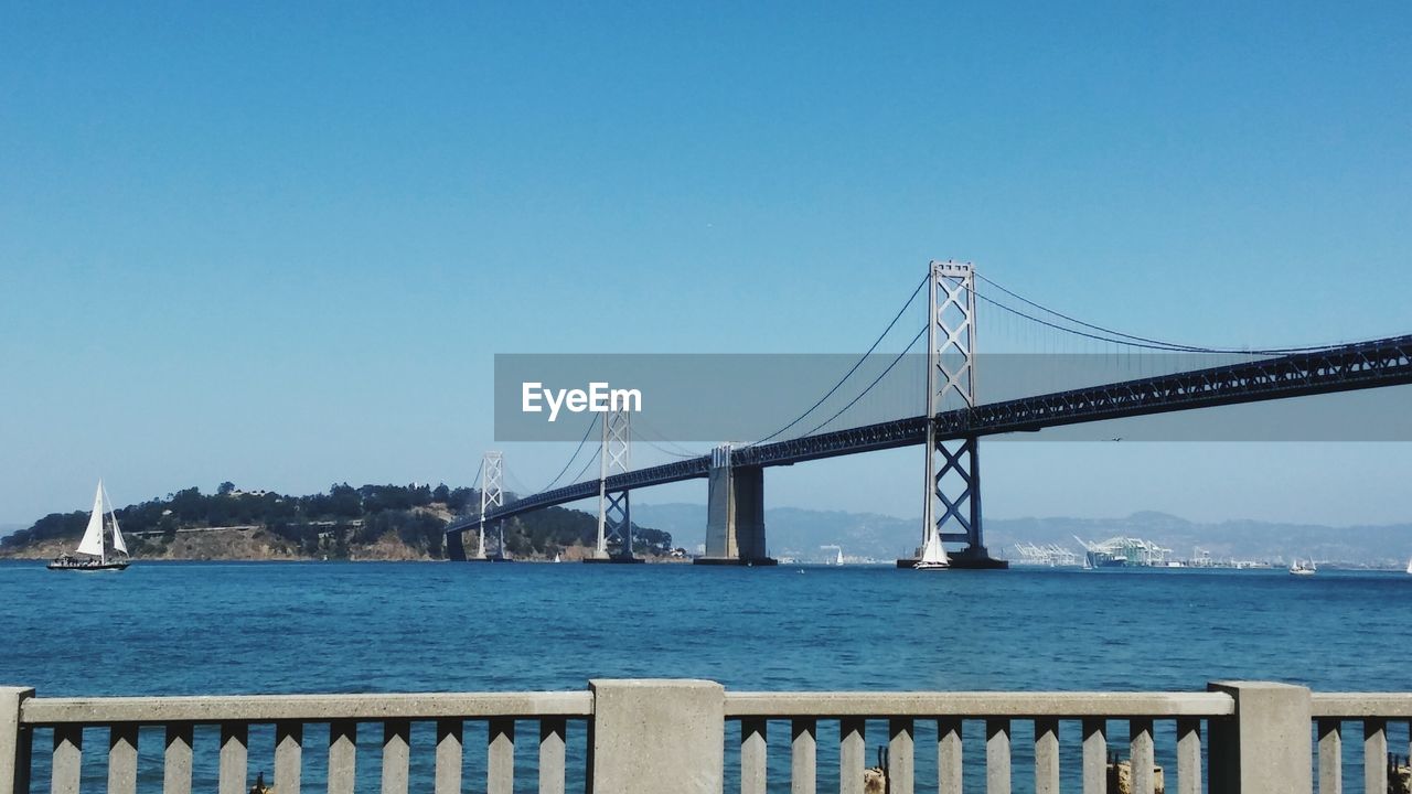 Suspension bridge over sea