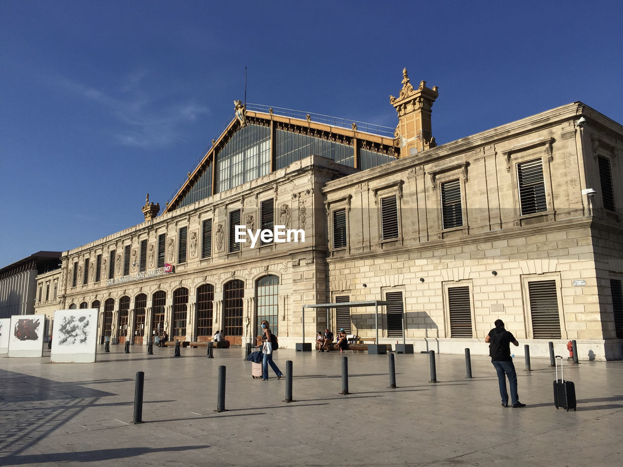 The main entrance to marseille-saint-charles station, the main railway station of marseille, france.