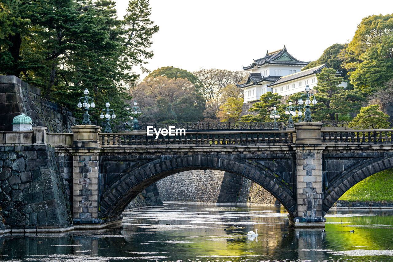 ARCH BRIDGE OVER RIVER IN CITY