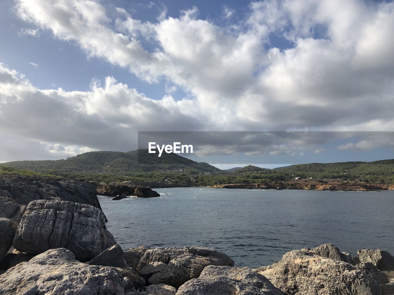 SCENIC VIEW OF SEA AND ROCKS AGAINST SKY