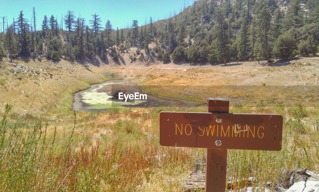 Information sign on landscape