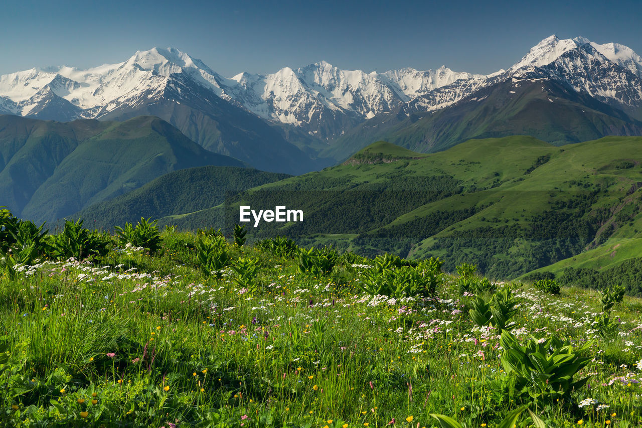 Scenic view of mountains against sky