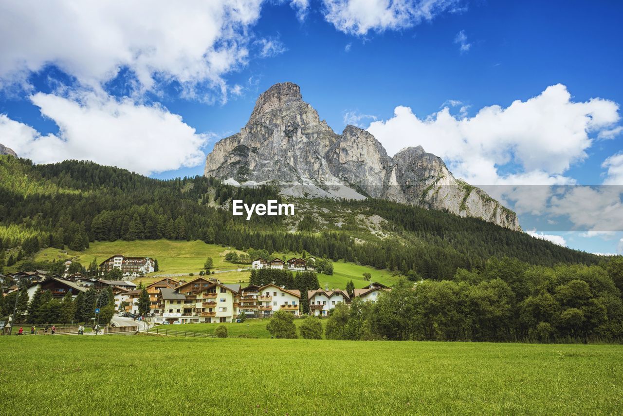 Scenic view of mountains at corvara