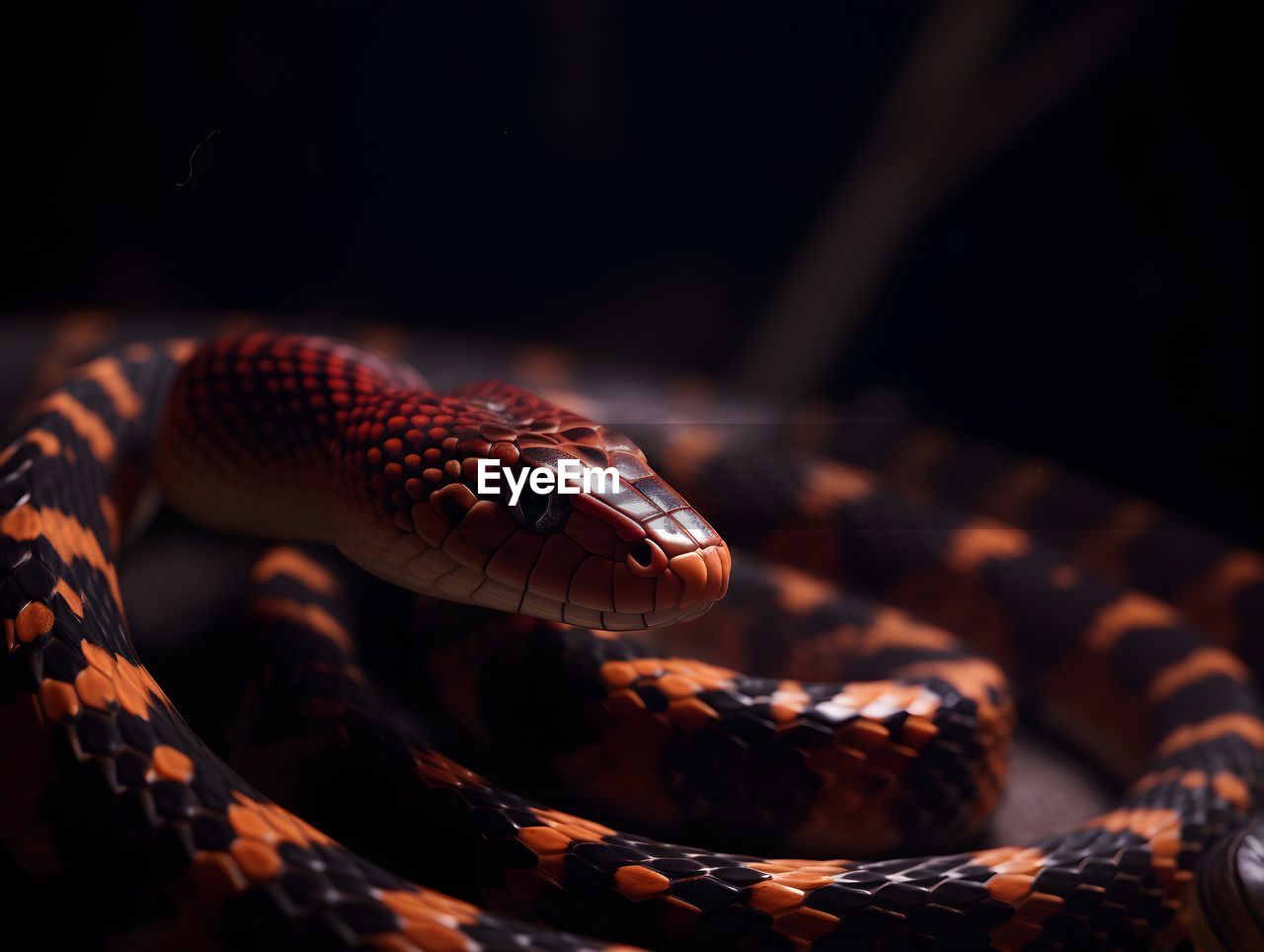 close-up of snake on plant