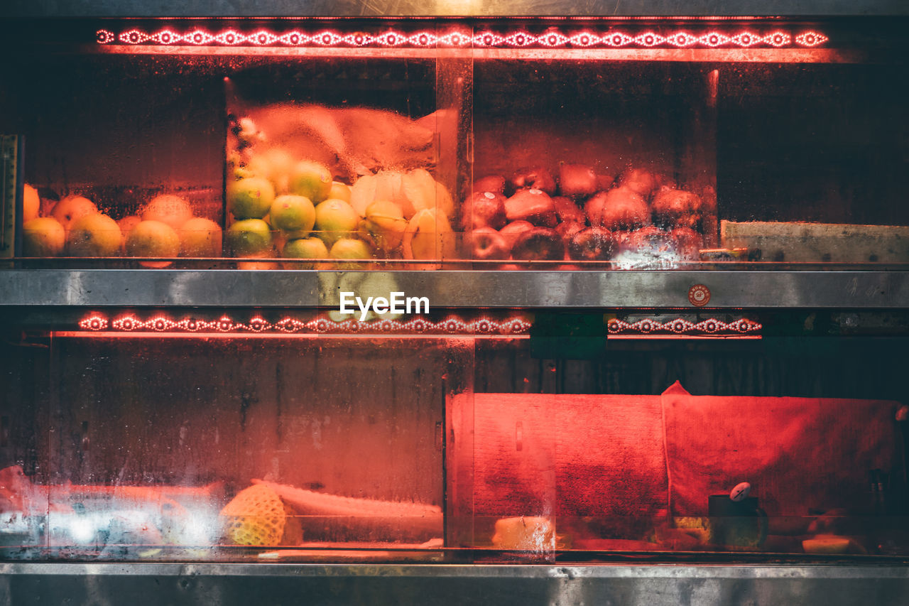 Variety of fruits for sale in store