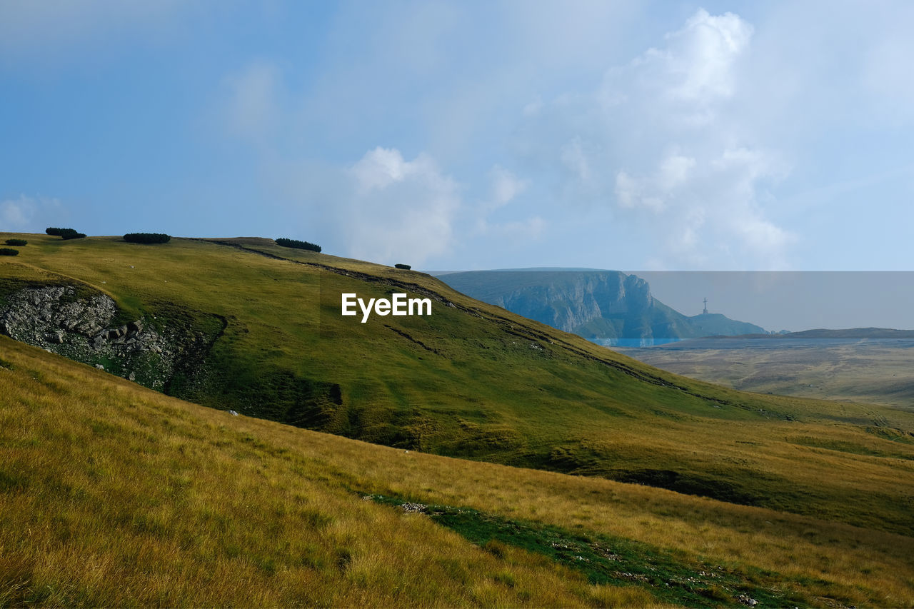 SCENIC VIEW OF GREEN LANDSCAPE AGAINST SKY