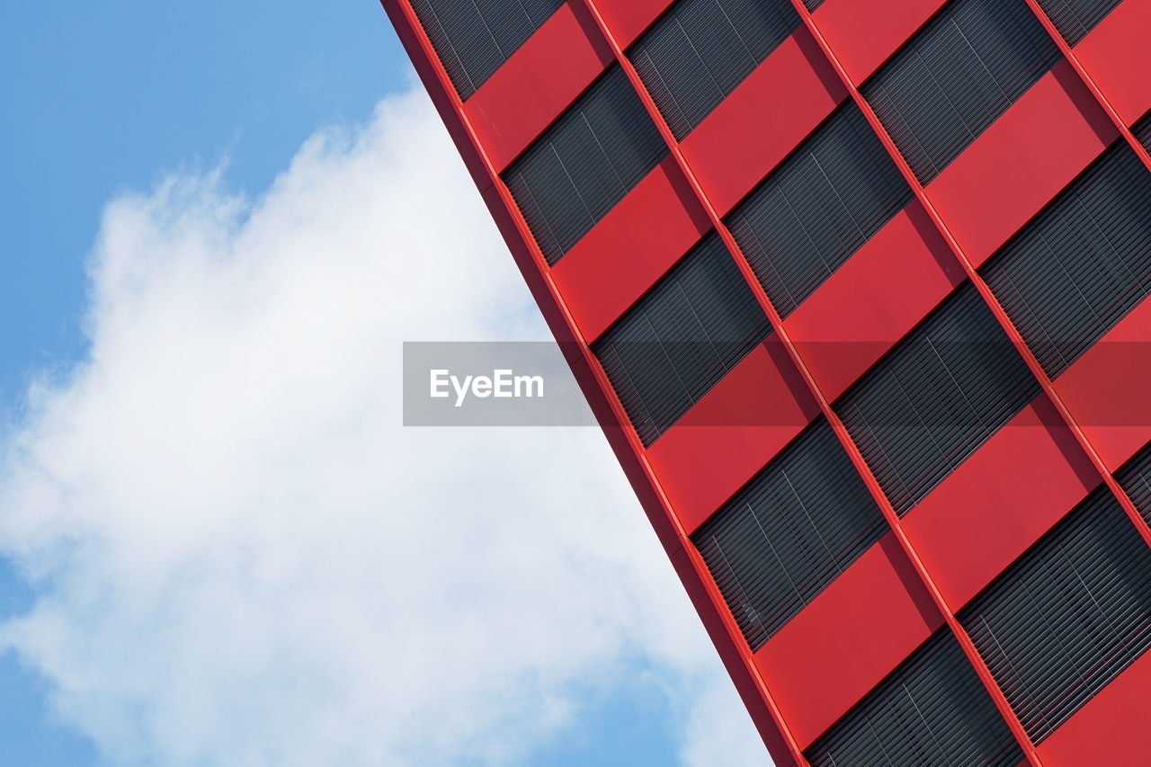 Low angle view of modern building against sky