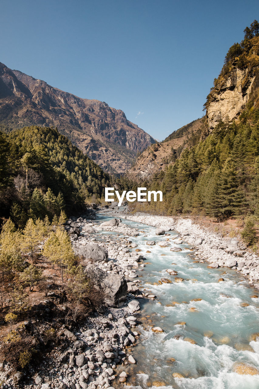 River in the mountains, himalaya, nepal