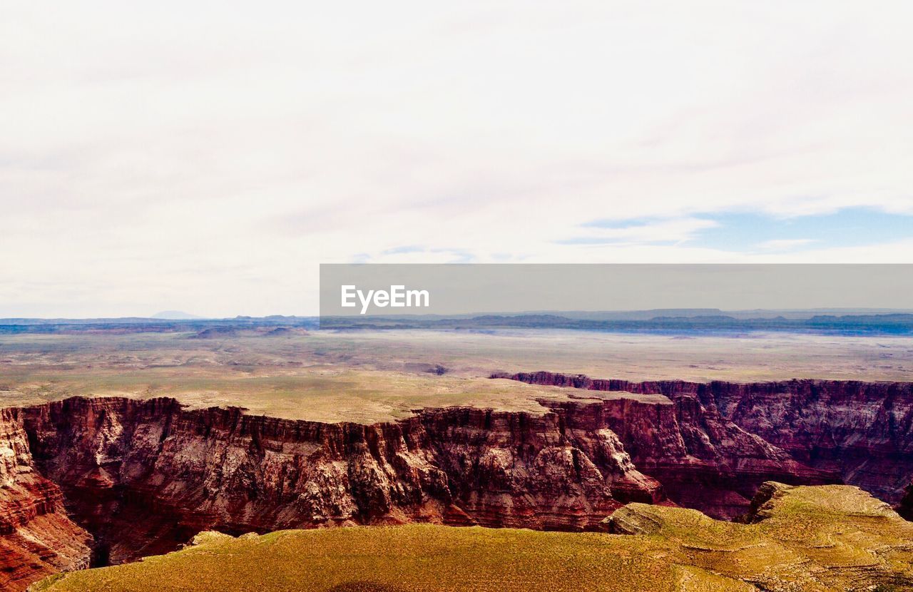 Scenic view of landscape against cloudy sky