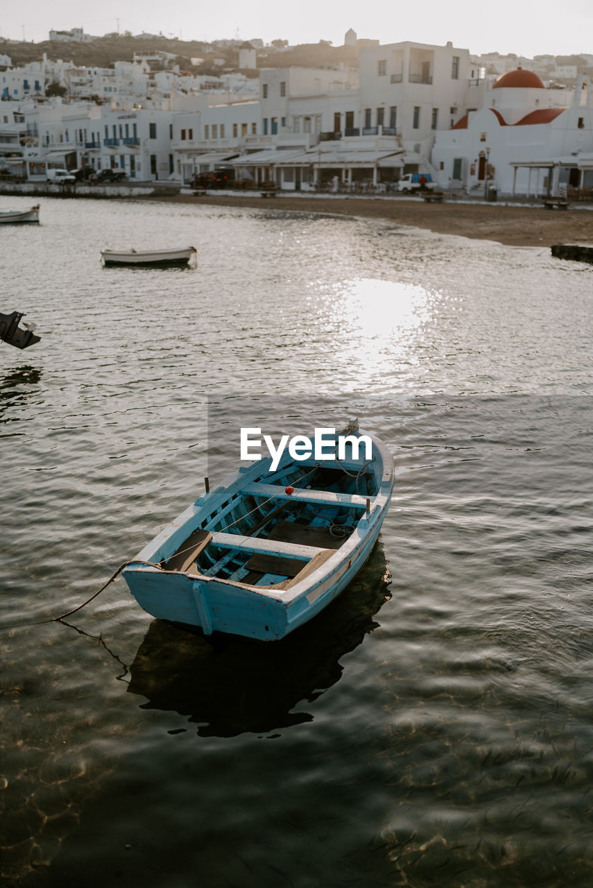 boat in river in city