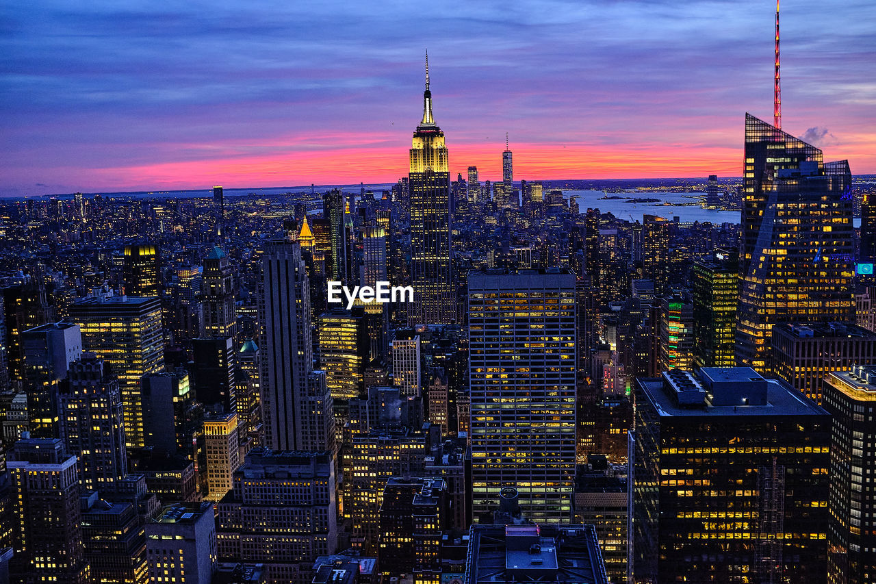 New york at sunset seen from top of the rock