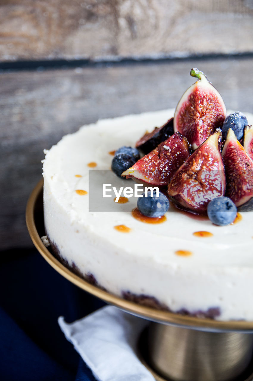 Close-up of dessert in plate on table