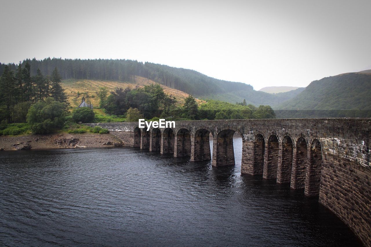 Bridge over river against clear sky