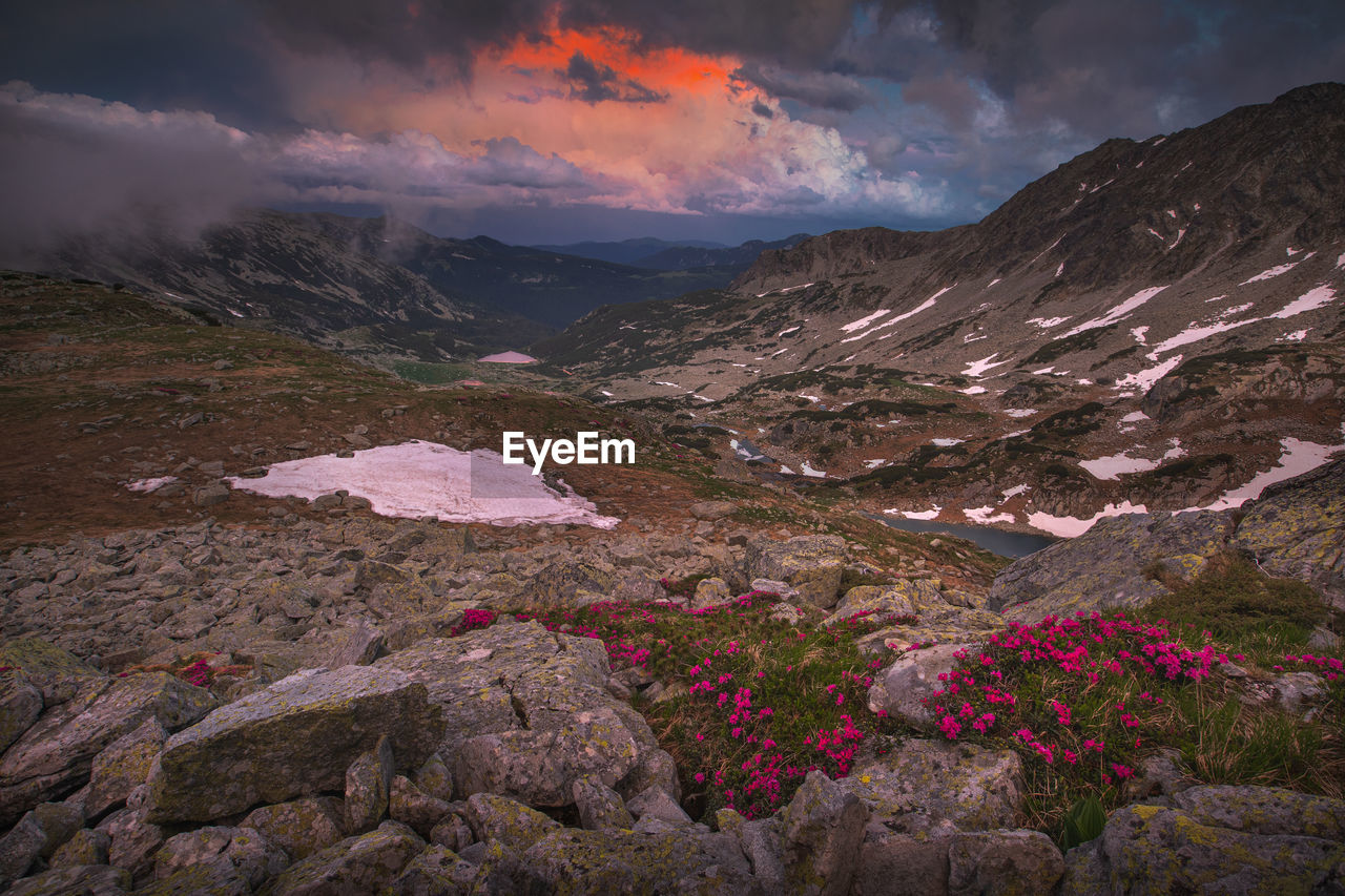 Moody landscape from carpathian mountains, romania.