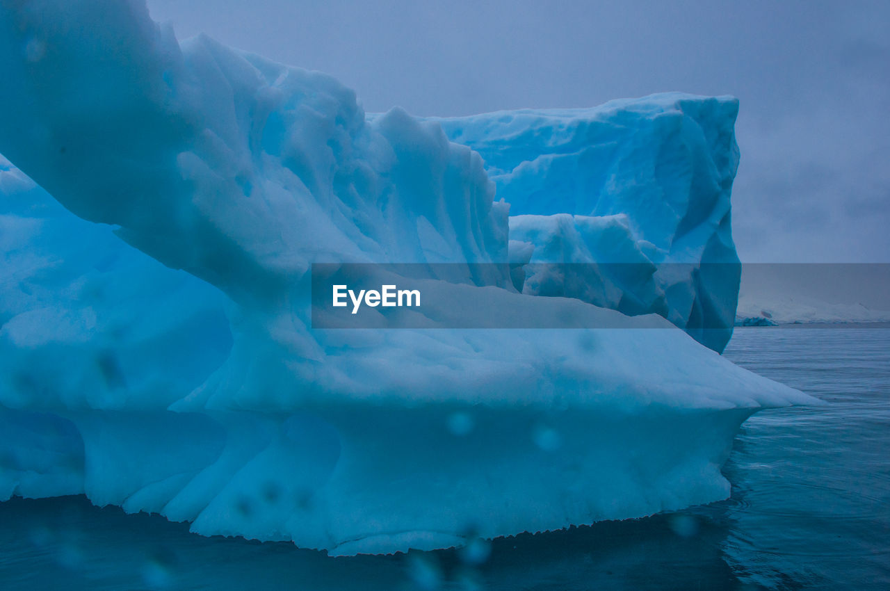 CLOSE-UP OF ICE FLOATING ON WATER IN WINTER