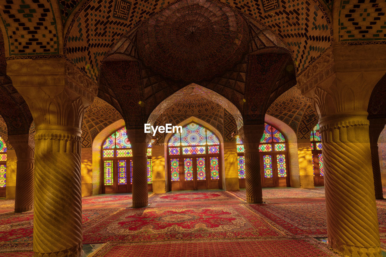 INTERIOR OF ILLUMINATED TEMPLE