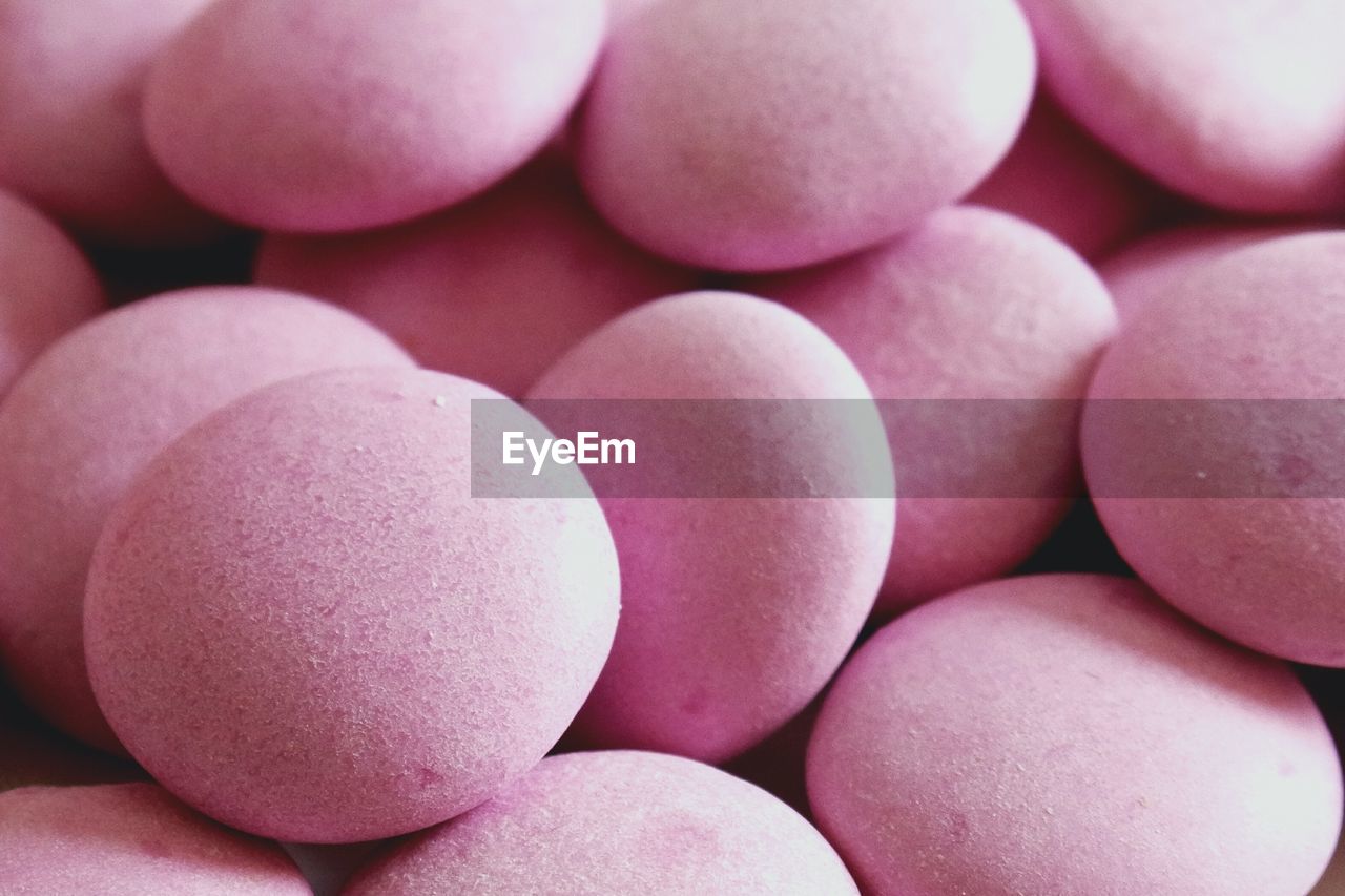 Full frame shot of pink candies for sale