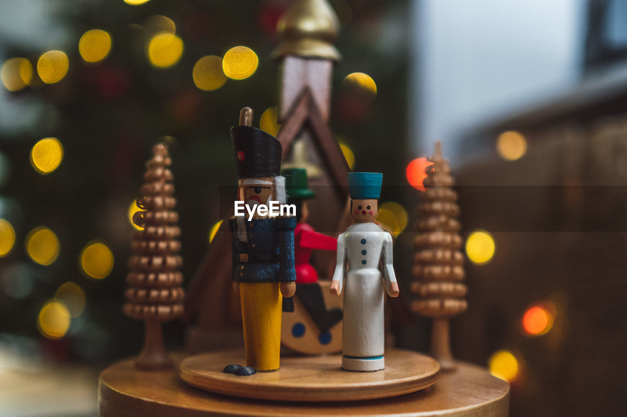 Christmas carousel with bokeh