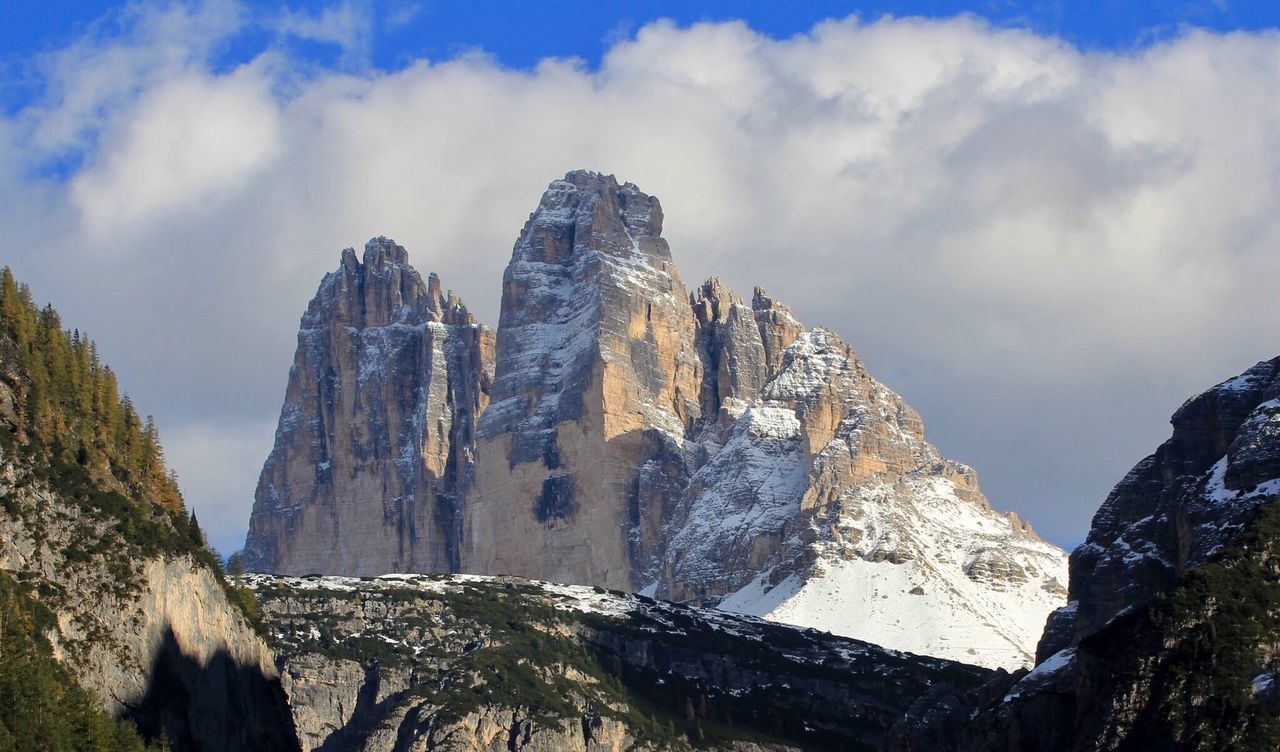 PANORAMIC SHOT OF SNOWCAPPED MOUNTAIN AGAINST SKY