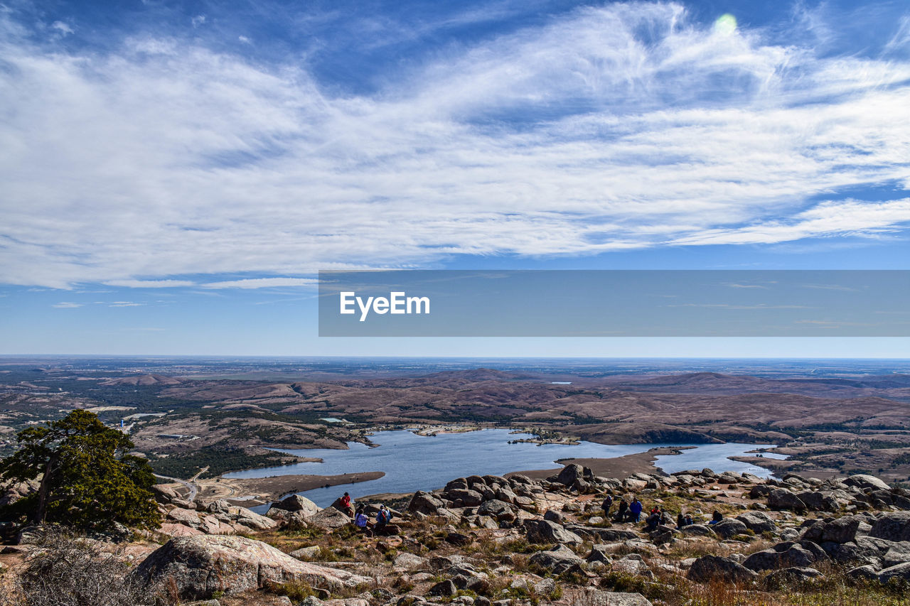 High angle view of wichita wildlife refuge from the top of elk mountain. located in indiahoma, oklah