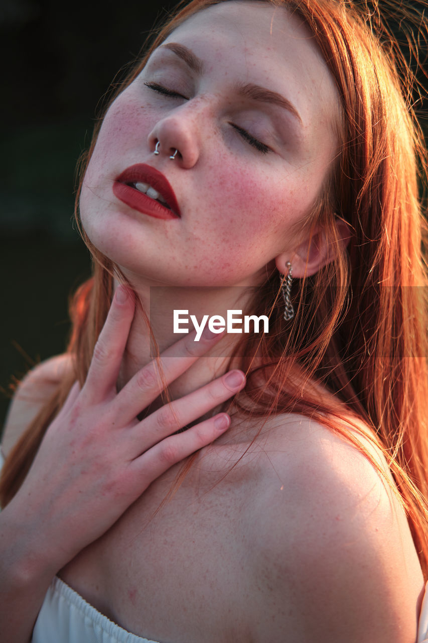 Close-up of young woman