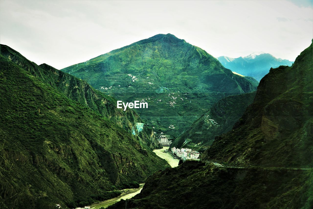 Scenic view of mountains against sky