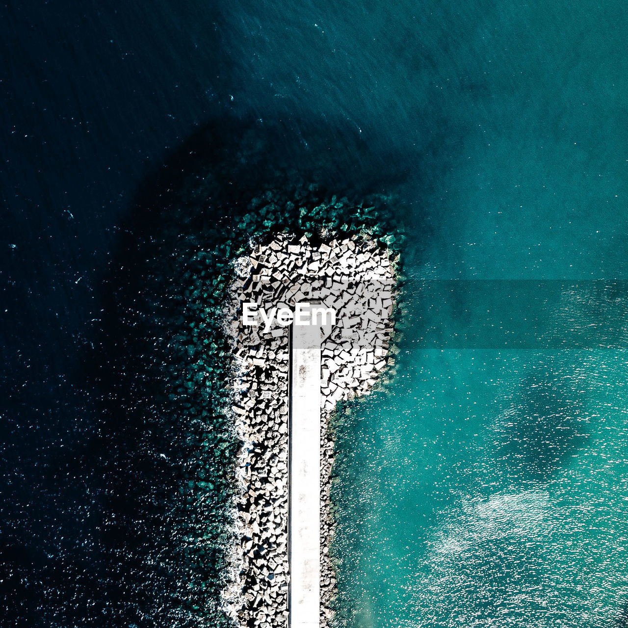 Aerial view of pier in sea