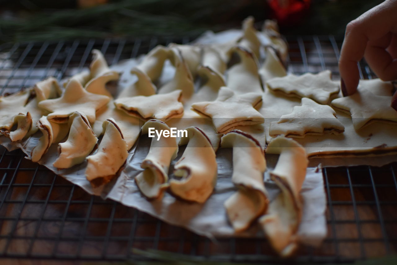 Close-up of dessert in the shape of a christmas tree