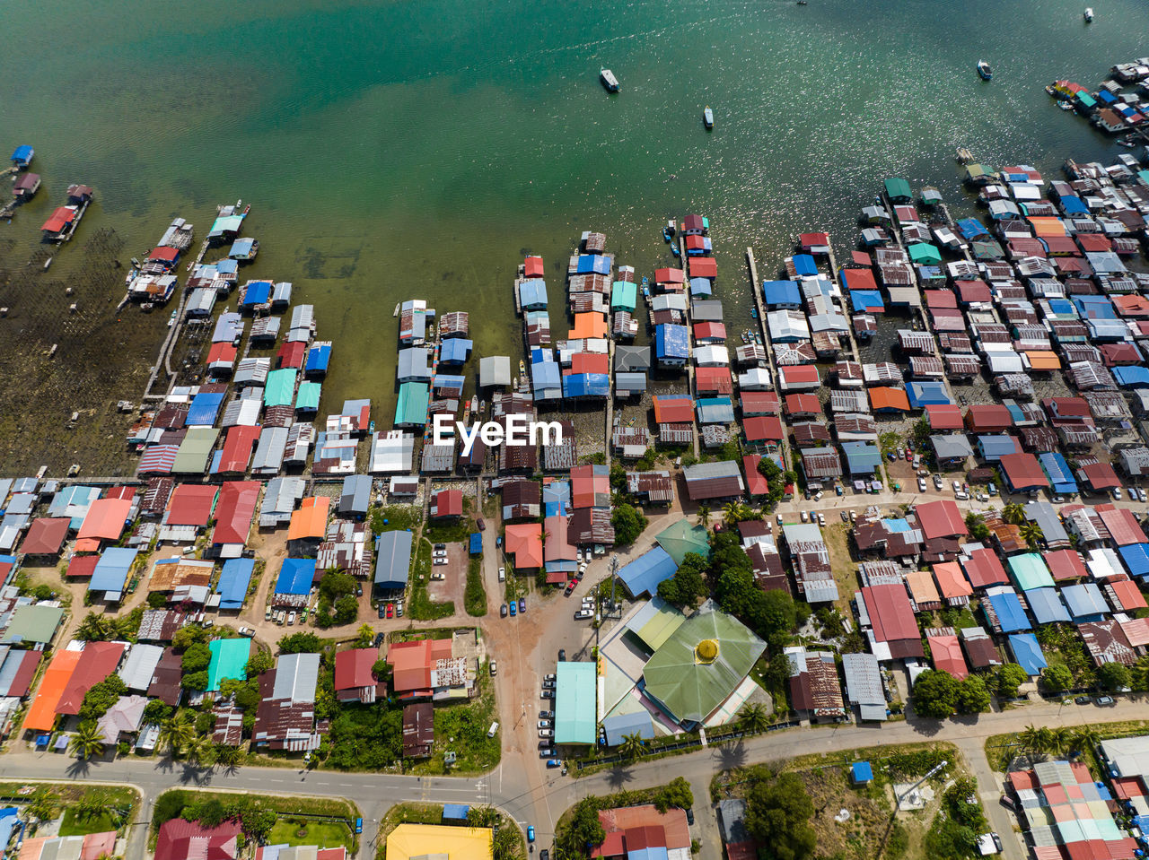 high angle view of people at beach