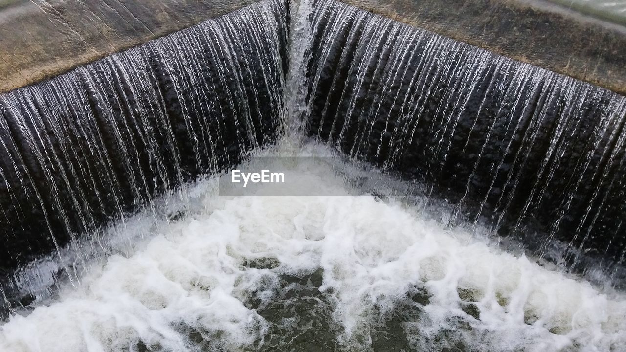 HIGH ANGLE VIEW OF WATER FLOWING