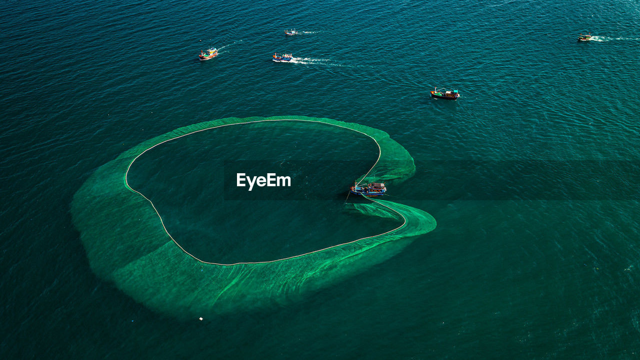 high angle view of sea waves