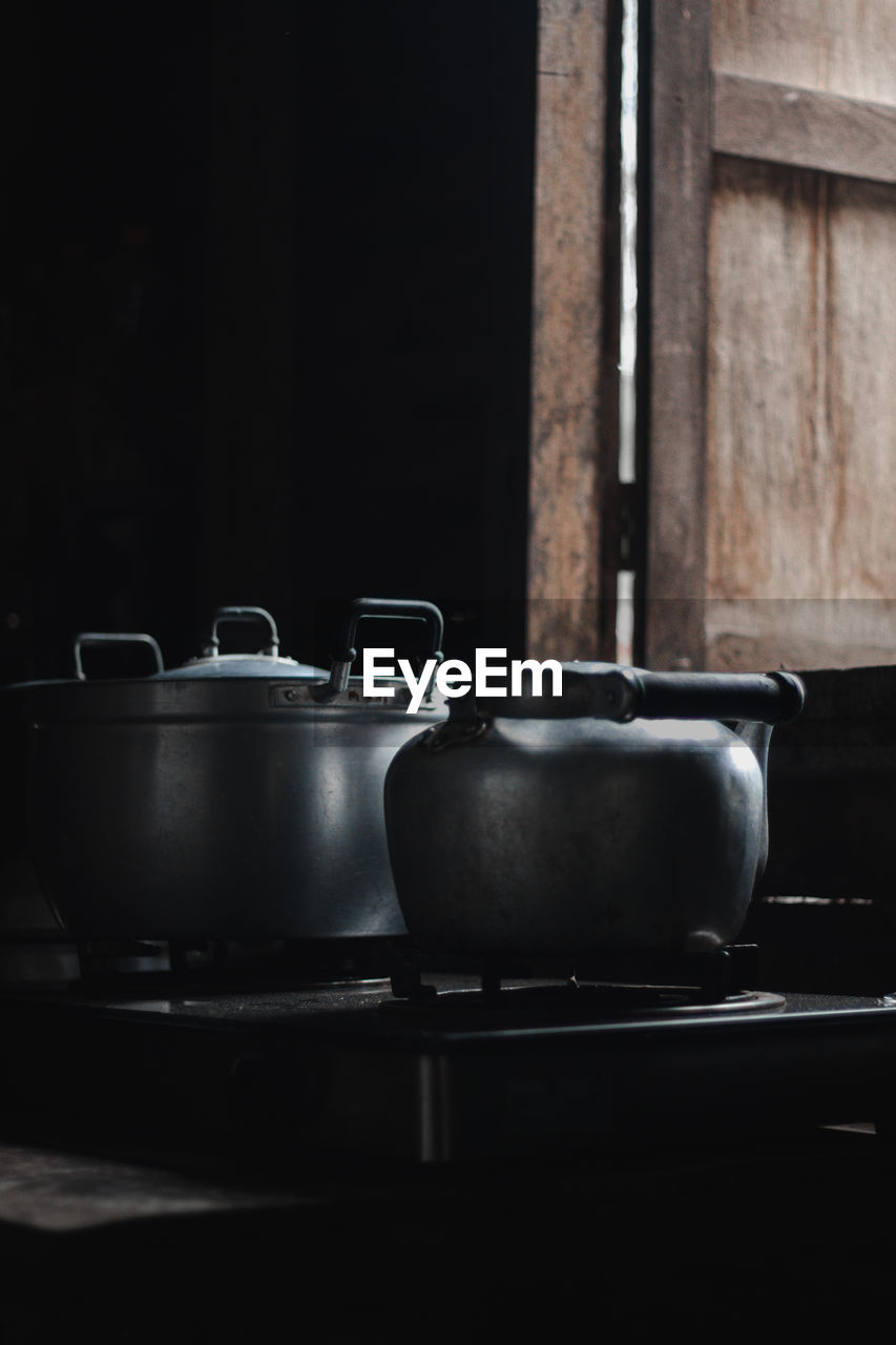 Close-up of teapot in kitchen