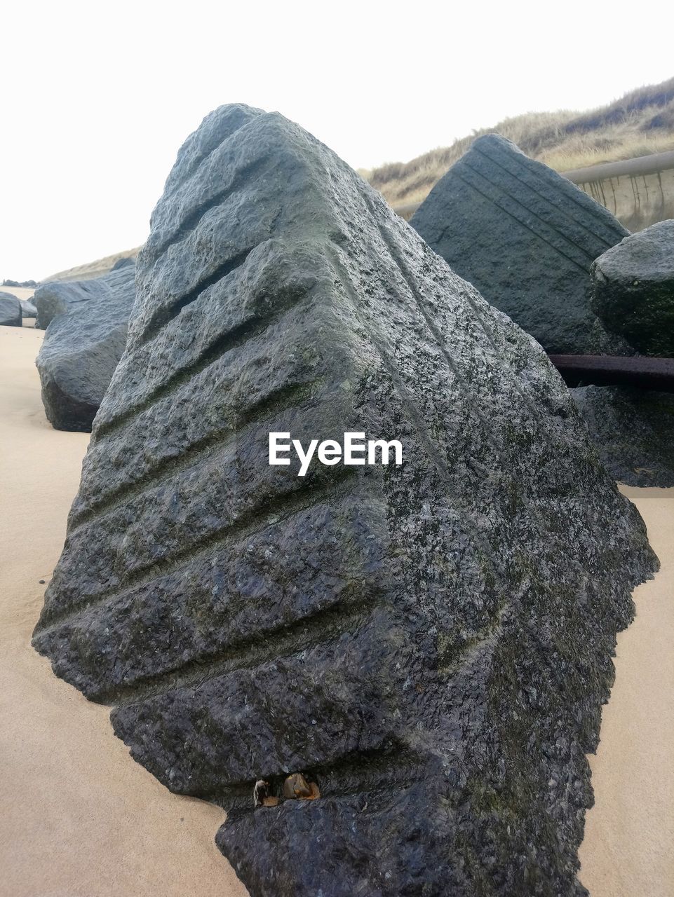 STACK OF ROCK ON BEACH