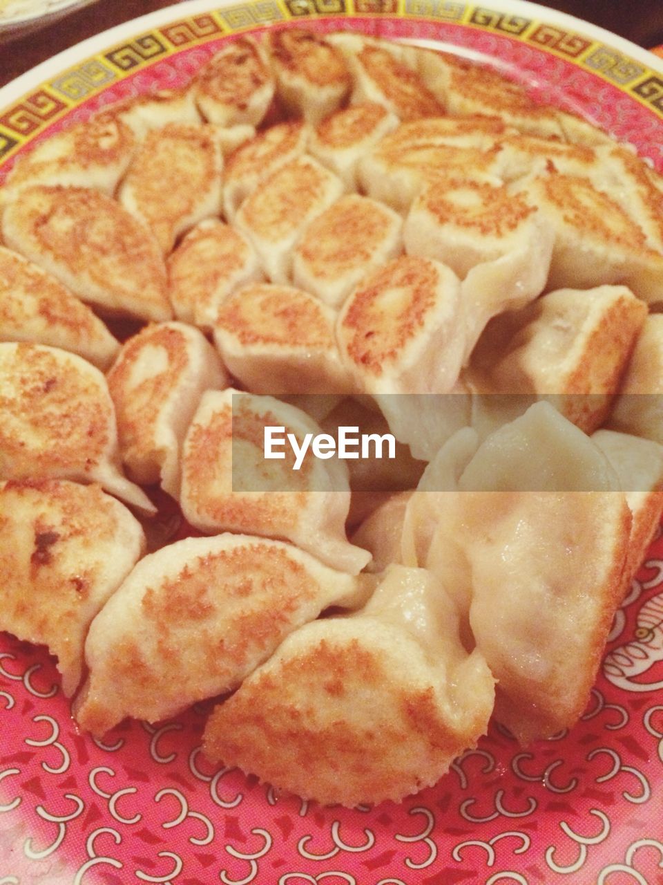 Close-up of dumplings on plate