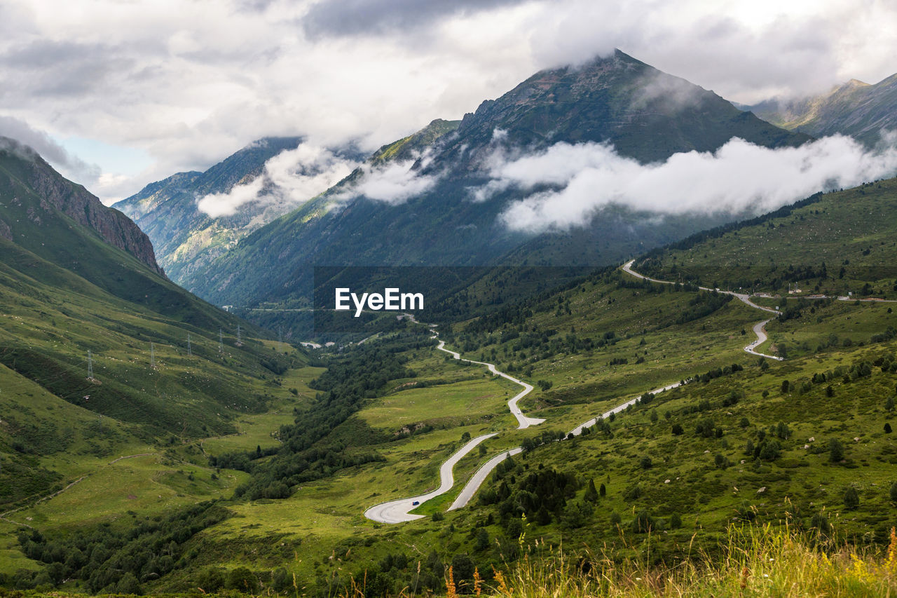 Scenic view of mountains against sky