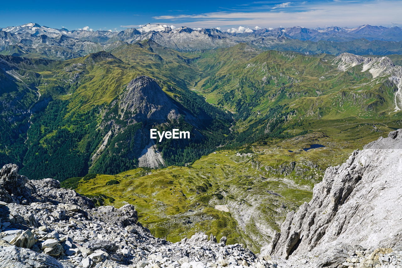 Scenic view of mountains against sky from mosermandl