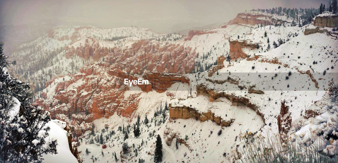 Snow covered bryce canyon national park