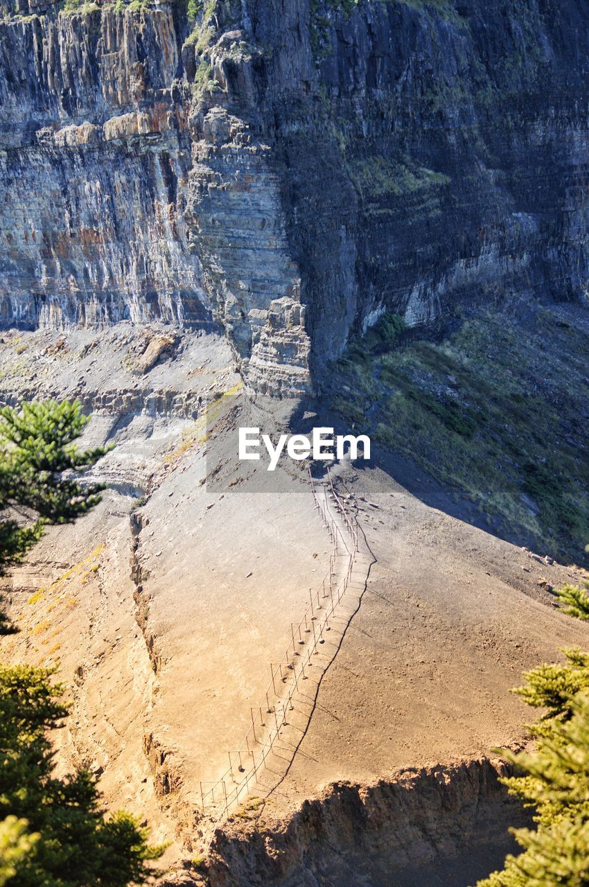 High angle view of rocks on land